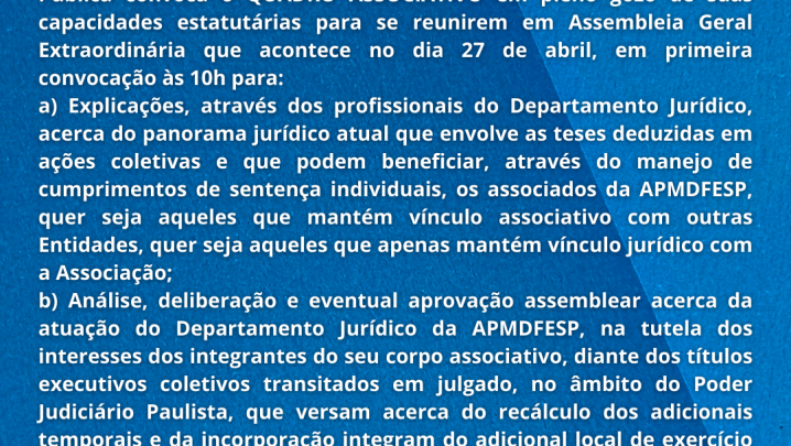 Edital de Convocação Assembleia Geral Ordinária